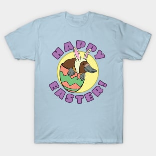 Easter Platypus wearing Bunny Ears Hat in an Easter Egg T-Shirt